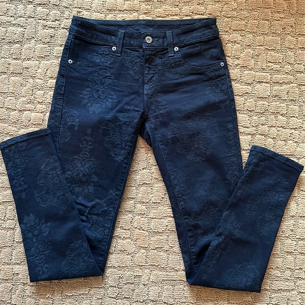 LF CARMAR Black Brocade Jeans